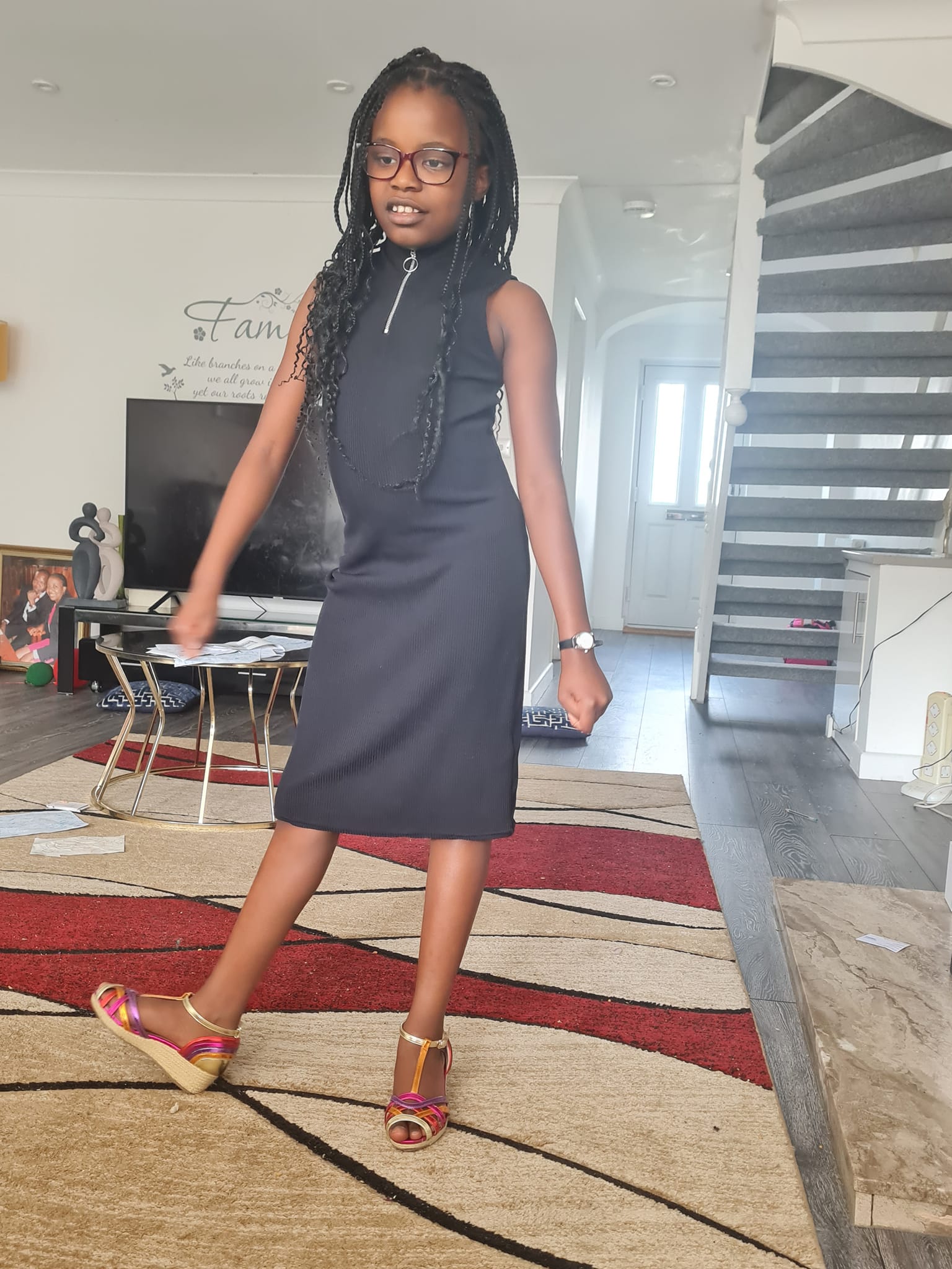 Child presenting tech project