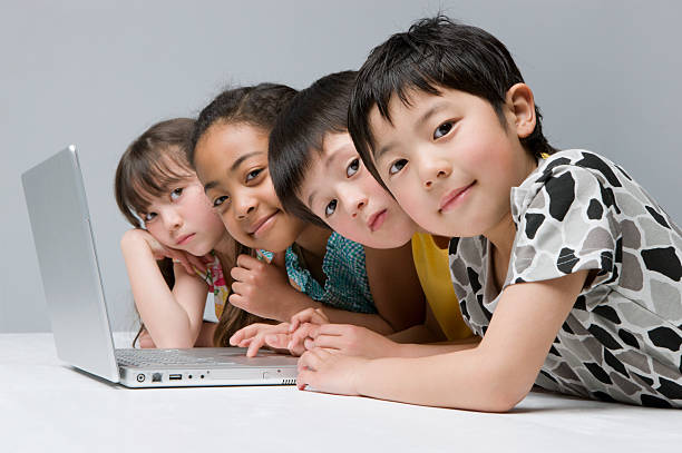 Child presenting tech project