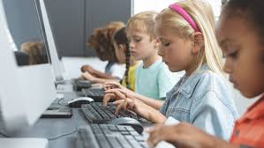 Child presenting tech project